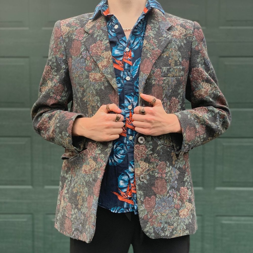 SOLD Vintage Floral Blazer from Brussels